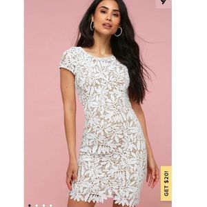 Right Sheer Right Now White Lace Bodycon Dress